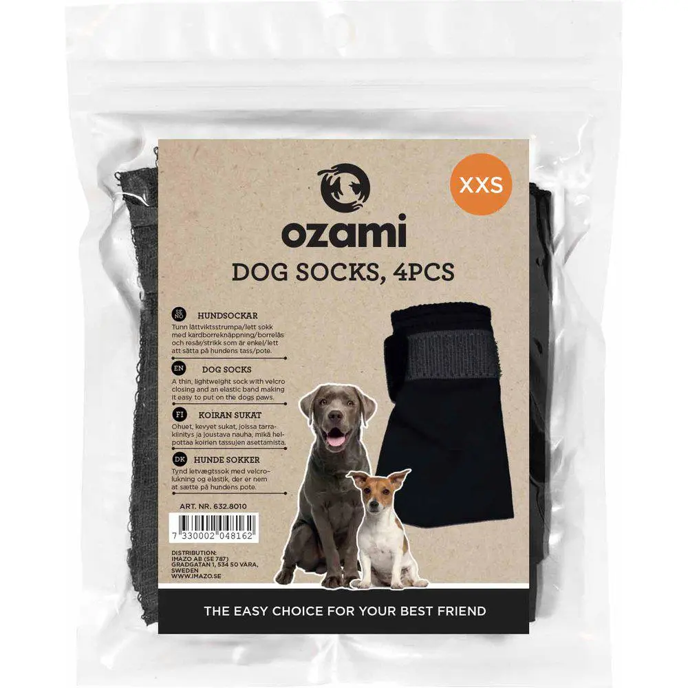 Ozami hundesokker XXS sort - beskytter små poter